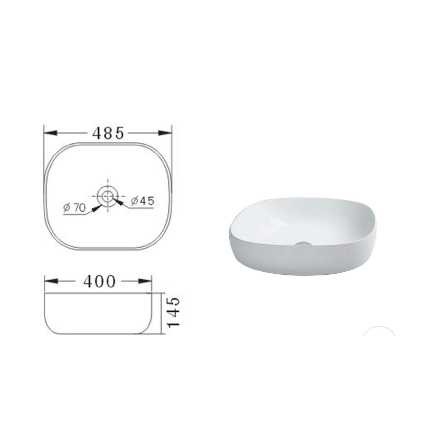 Cora Countertop Artbasin 500 x 400 x 150mm