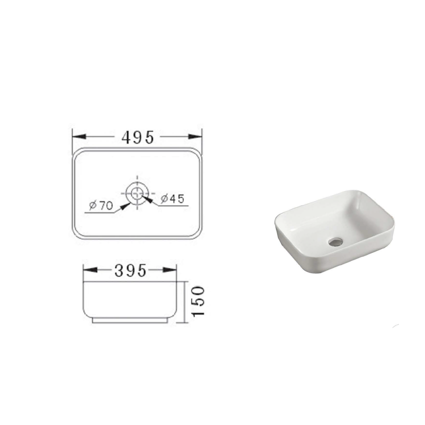 Eden Countertop Artbasin 495 x 395 x 150mm
