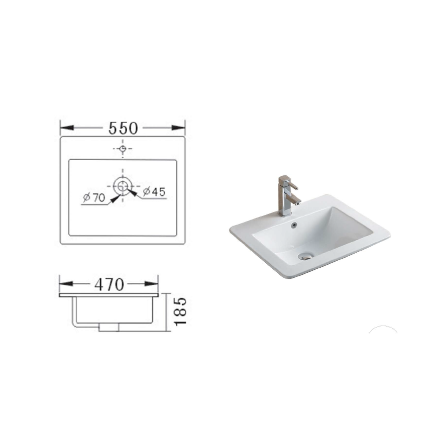 Rosa Countertop Basin 550 x 470 x 185mm