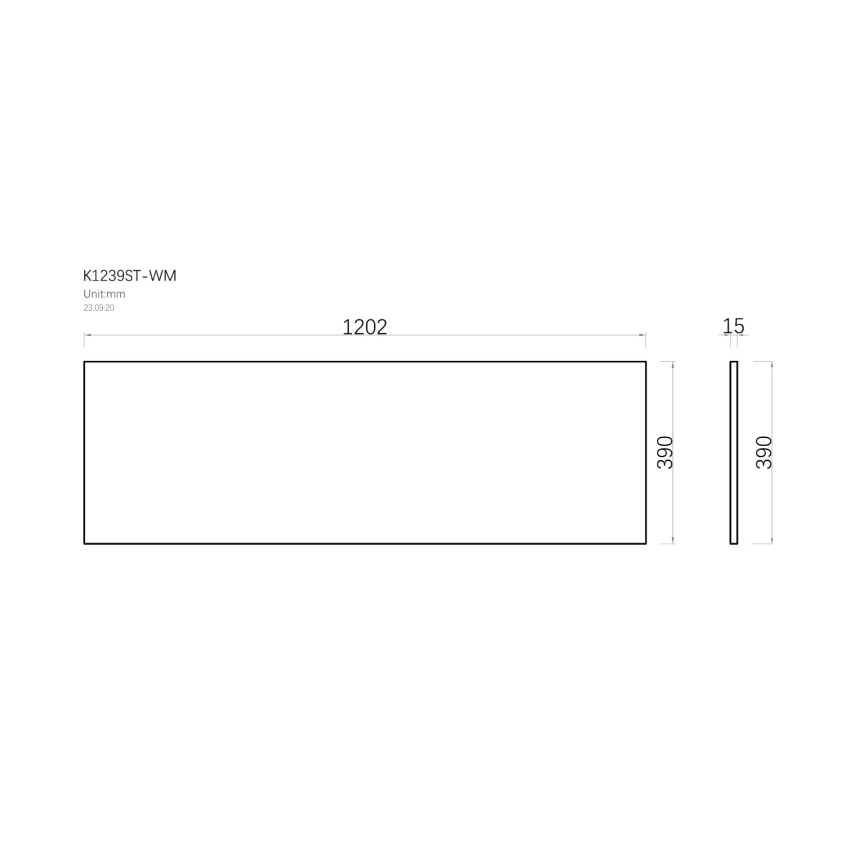 1200mm Narrow White Marble Look Sintered Stone Top Matte Finish Benchtop
