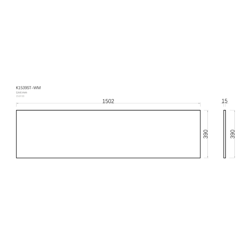 1500mm Narrow White Marble Look Sintered Stone Top Matte Finish Benchtop