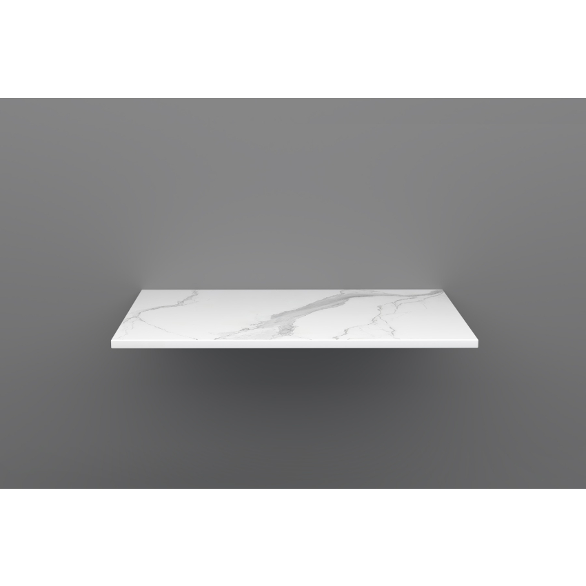 600mm Narrow White Marble Look Sintered Stone Top Matte Finish Benchtop