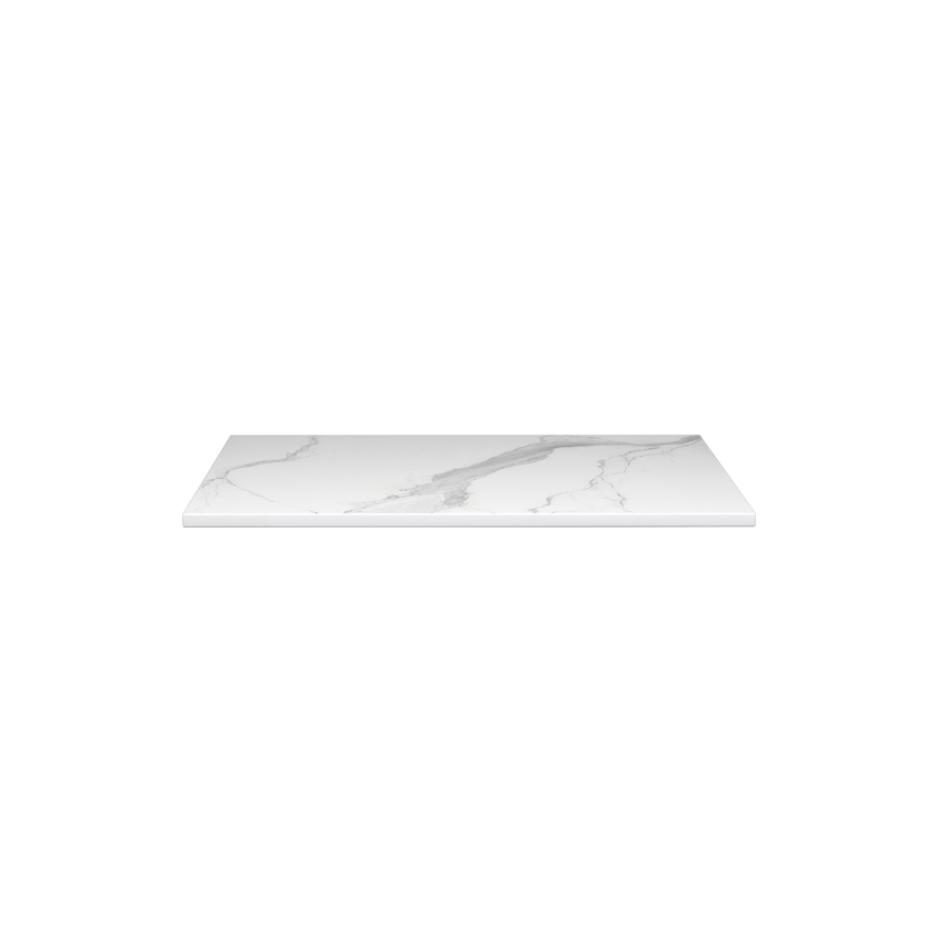 600mm Narrow White Marble Look Sintered Stone Top Matte Finish Benchtop