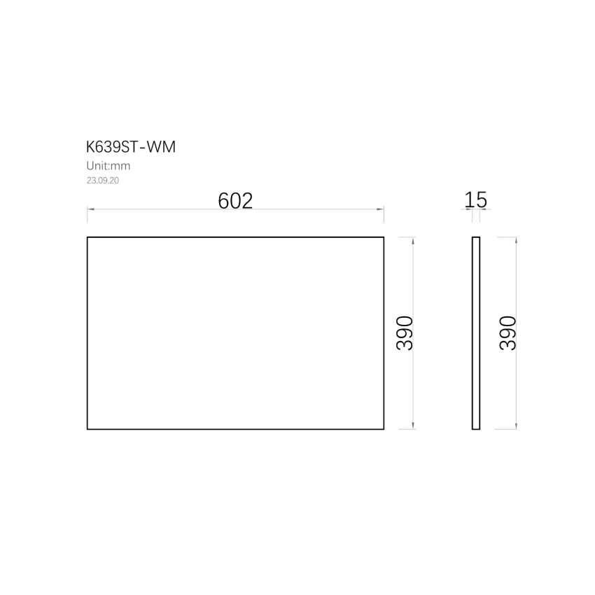 600mm Narrow White Marble Look Sintered Stone Top Matte Finish Benchtop
