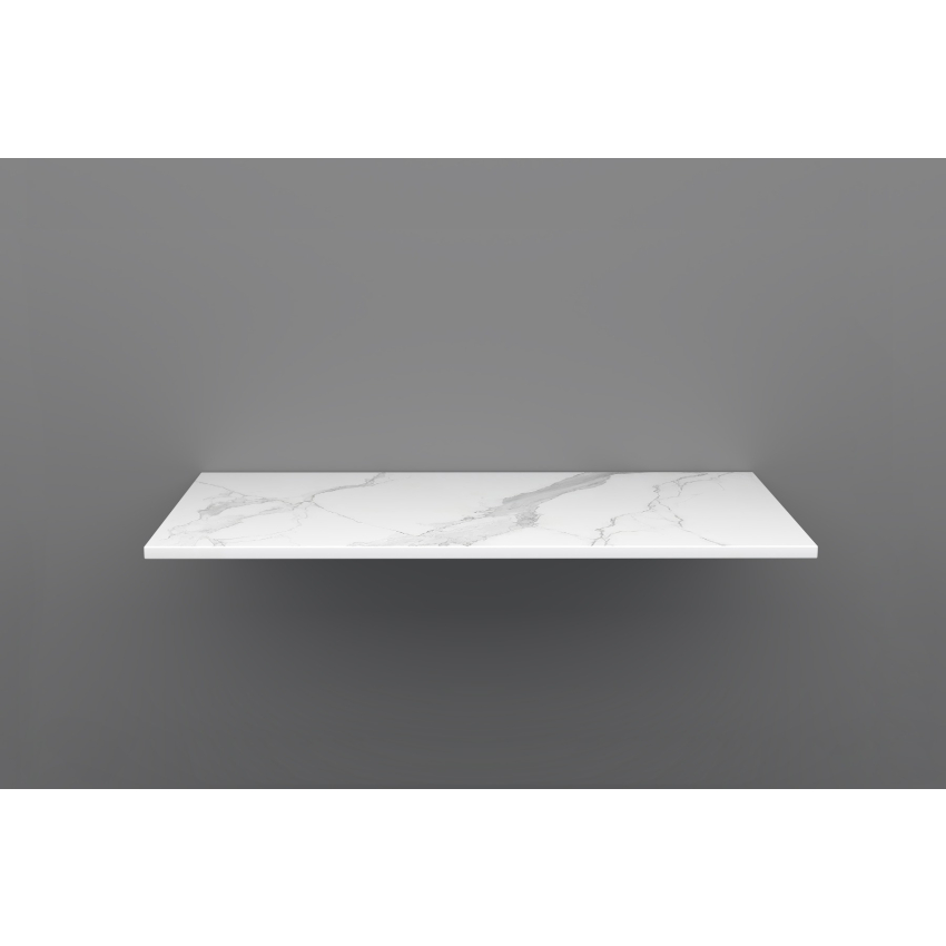 750mm Narrow White Marble Look Sintered Stone Top Matte Finish Benchtop
