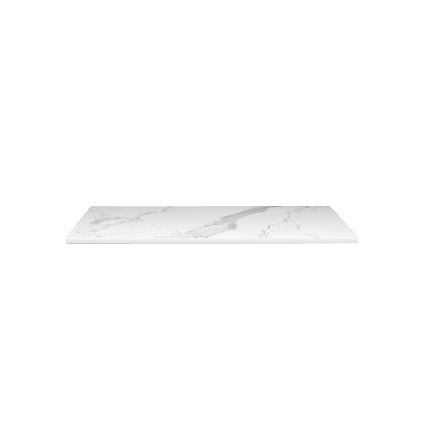 750mm Narrow White Marble Look Sintered Stone Top Matte Finish Benchtop