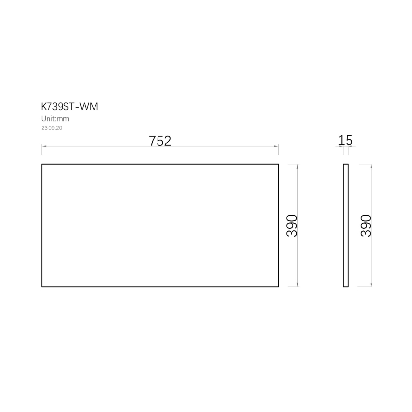 750mm Narrow White Marble Look Sintered Stone Top Matte Finish Benchtop