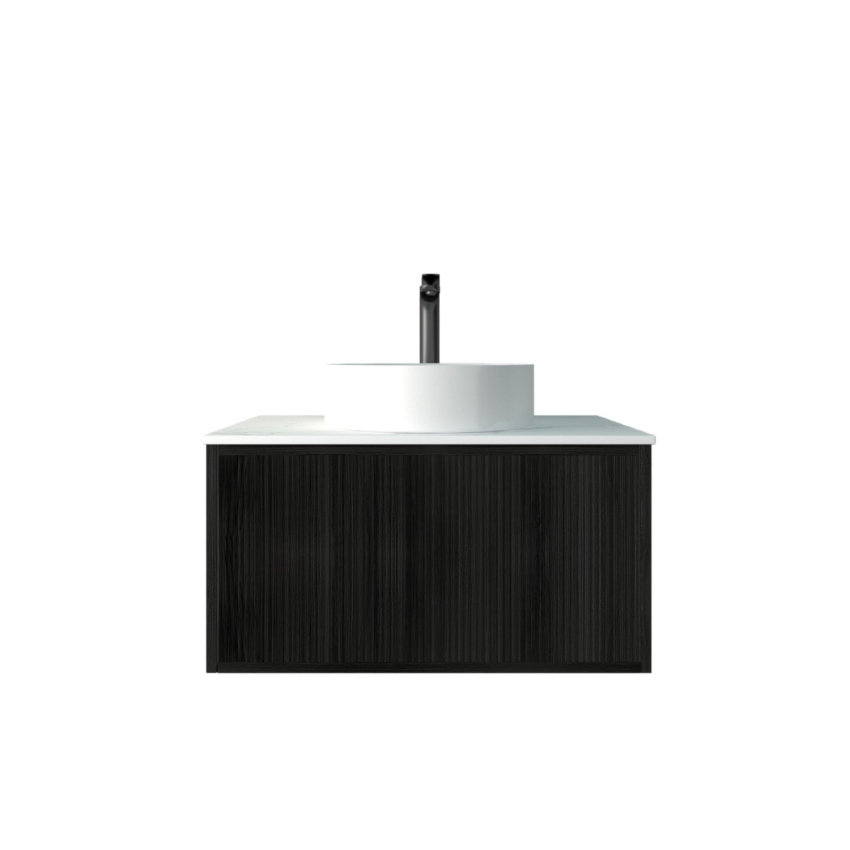 740mm Kiama  Bottega Oak 1 Drawer Fluted Wall Hung Vanity Cabinet Only