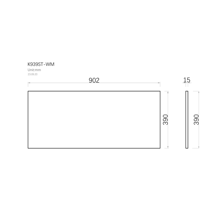 900mm Narrow White Marble Look Sintered Stone Top Matte Finish Benchtop