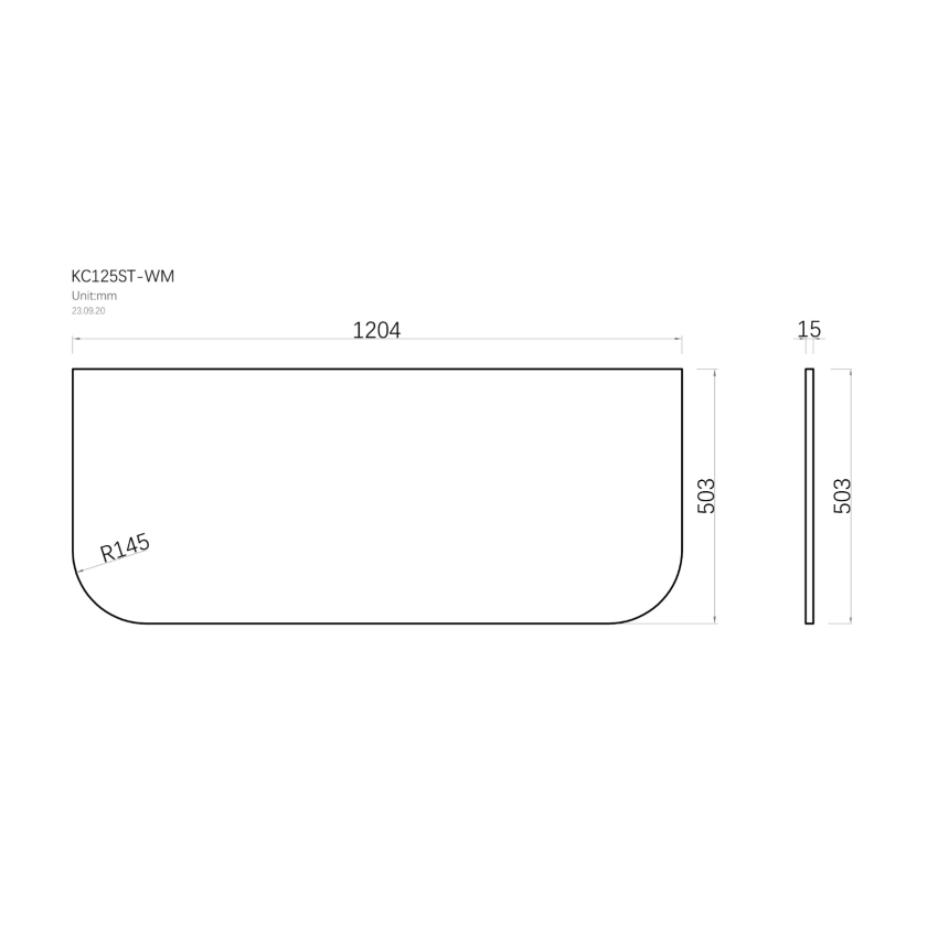 1200mm White Marble Look Sintered Stone Top Matte Finish Rounded Corner Benchtop Rounded Corner