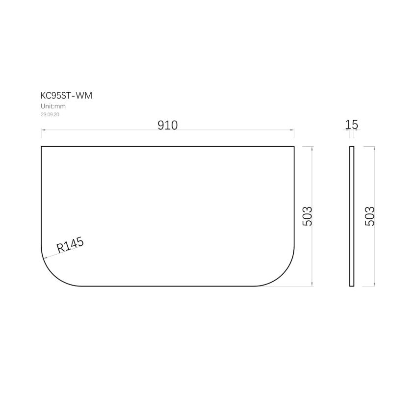 900mm White Marble Look Sintered Stone Top Matte Finish Rounded Corner Benchtop Rounded Corner
