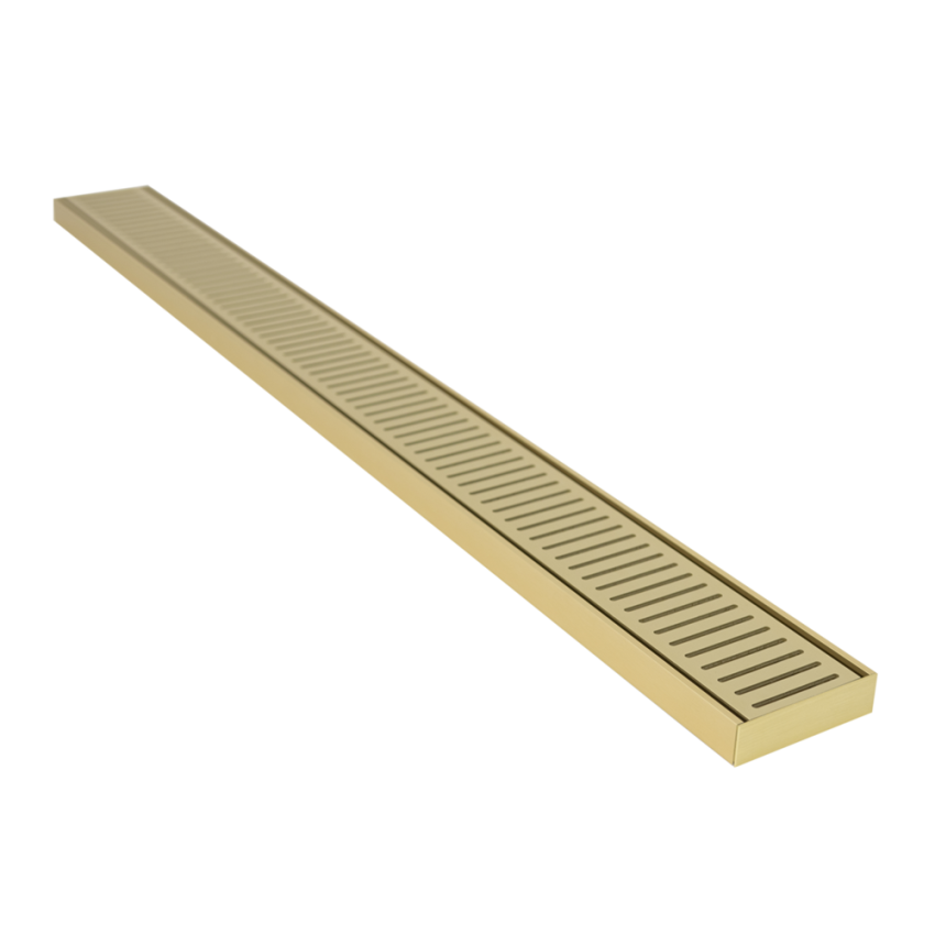 300*100*26mm Lauxes Aluminium Next Generation 26 Floor Grate Matte Yellow Gold
