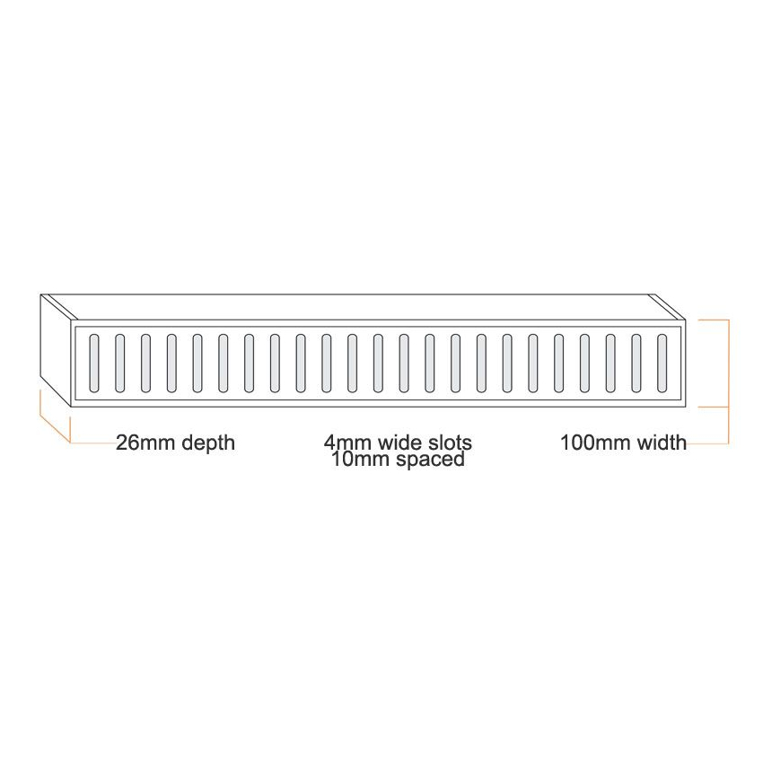 300*100*26mm Lauxes Aluminium Next Generation Floor Grate 26(NXT26) Silver