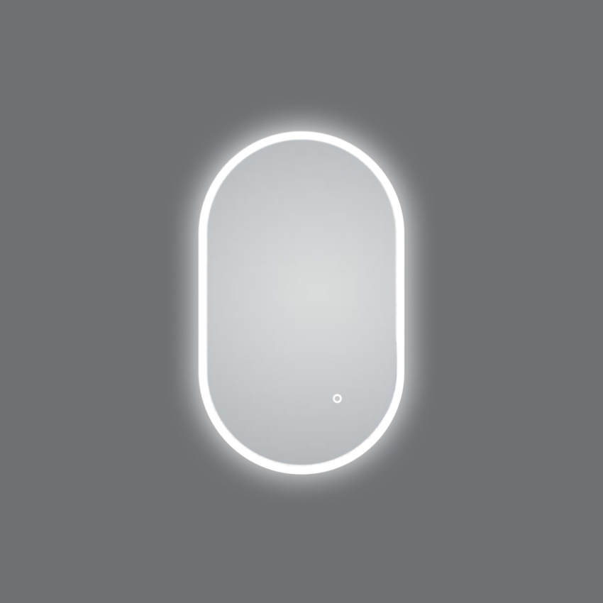 450*750mm Oval 3 Color Lighting Acrylic LED Mirror Touch Sensor Switch Defogger Pad Wall Mounted