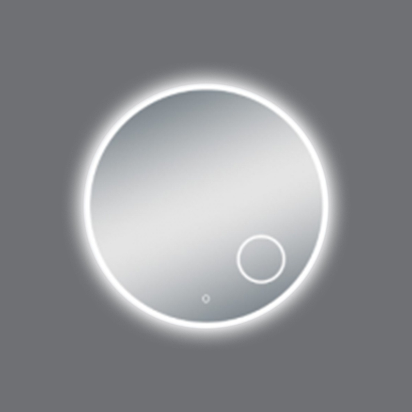 900mm Round 3 Color Lighting Acrylic LED Mirror Touch Sensor Switch Defogger Pad Wall Mounted(Come with Magnifier)