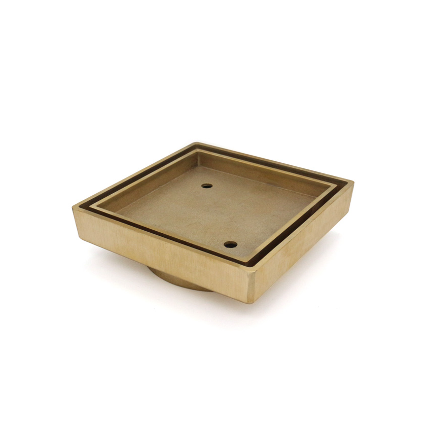 115*115*35mm Gold Smart Tile Insert Floor Waste Shower Grate Drain(88mm outlet)