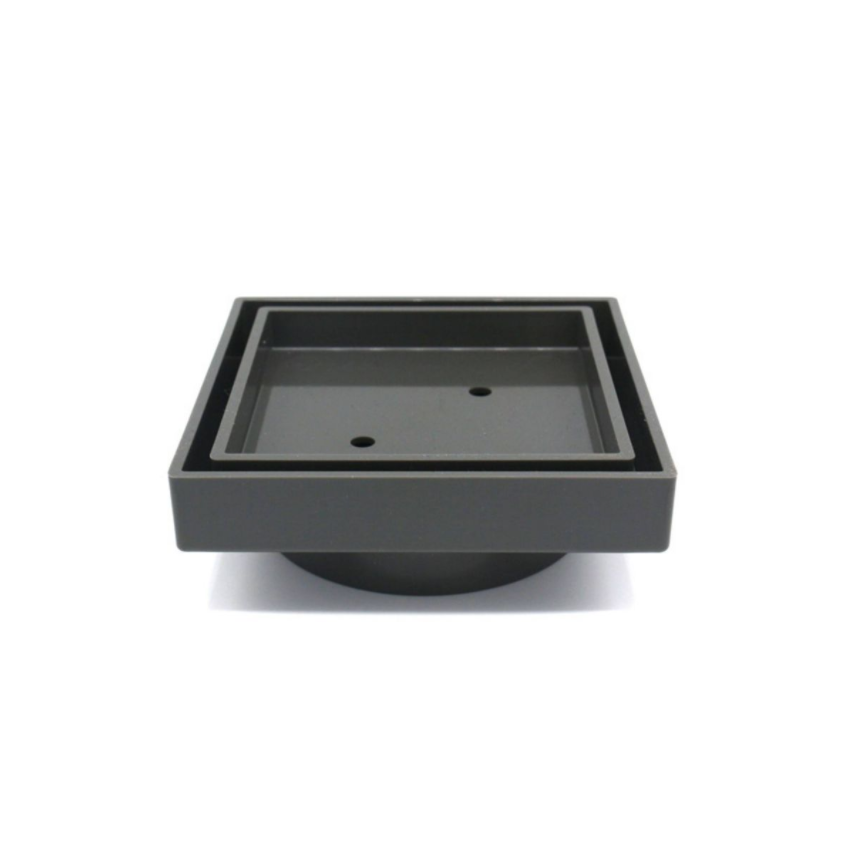 115*115mm Gun Metal Grey Smart Tile Insert Floor Waste Shower Grate Drain (88mm outlet)