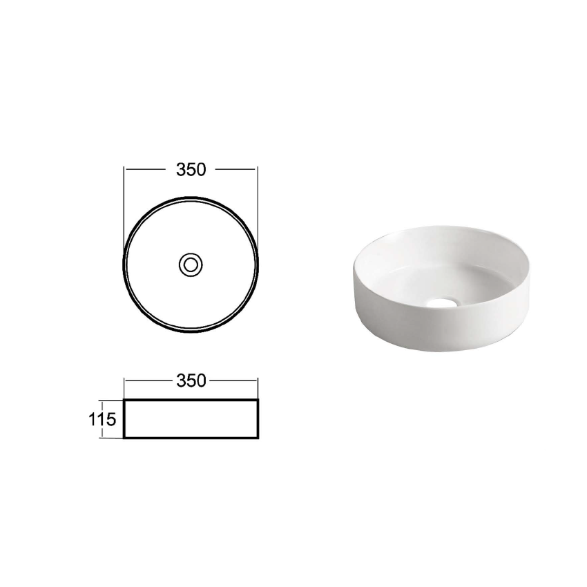 Otus Countertop Artbasin 335 x 335 x 120 mm