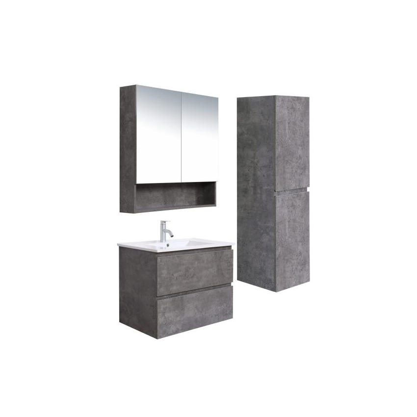 900*460*550mm Wall Hung Rock Cemento Woodgrain Vanity Two Drawer Cabinet Only