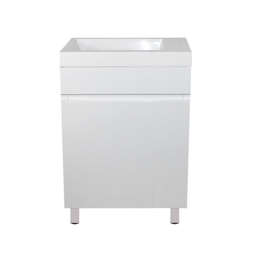 500mm Matte White MDF Bathroom Vanity Single Door Free Standing Cabinet Only