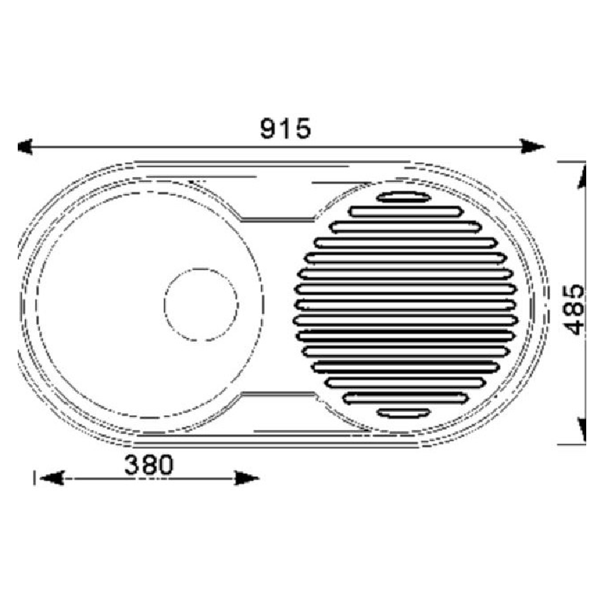 Single Bowl & Single Drainer 915 x 485mm