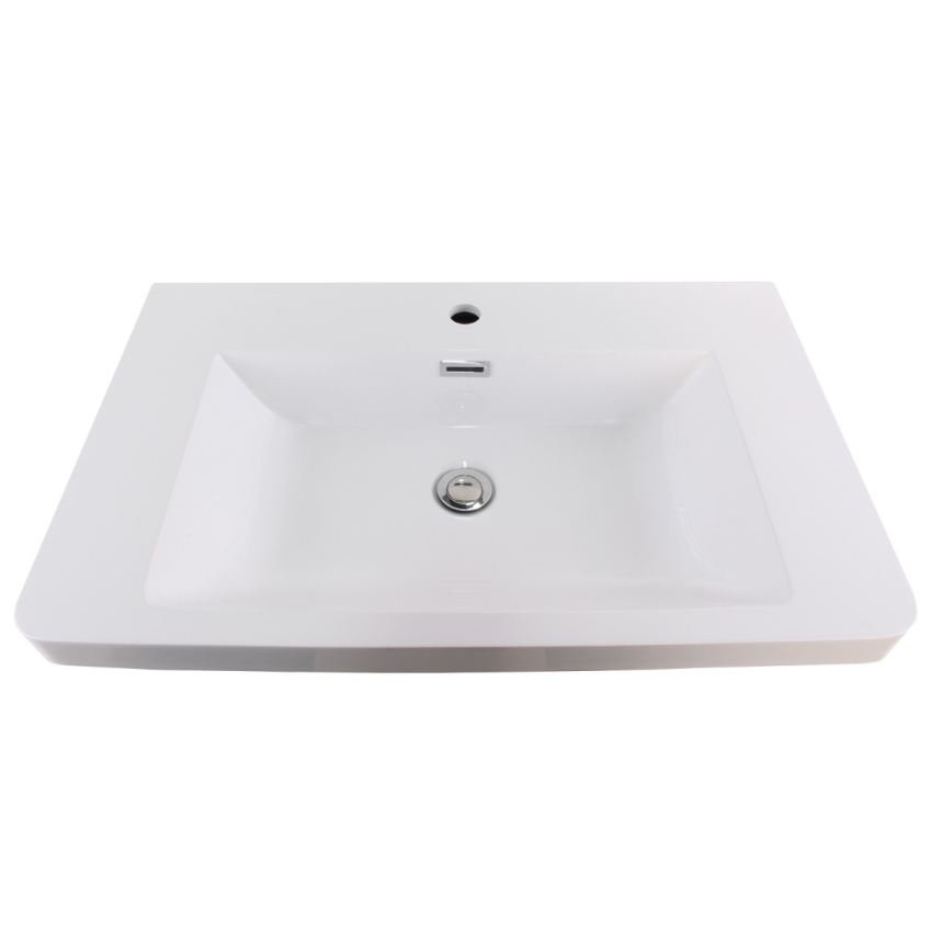 750mm O Shape Basin Poly Marble Top Round Edge