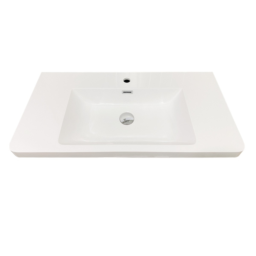900mm O Shape Basin Poly Marble Top Round Edge