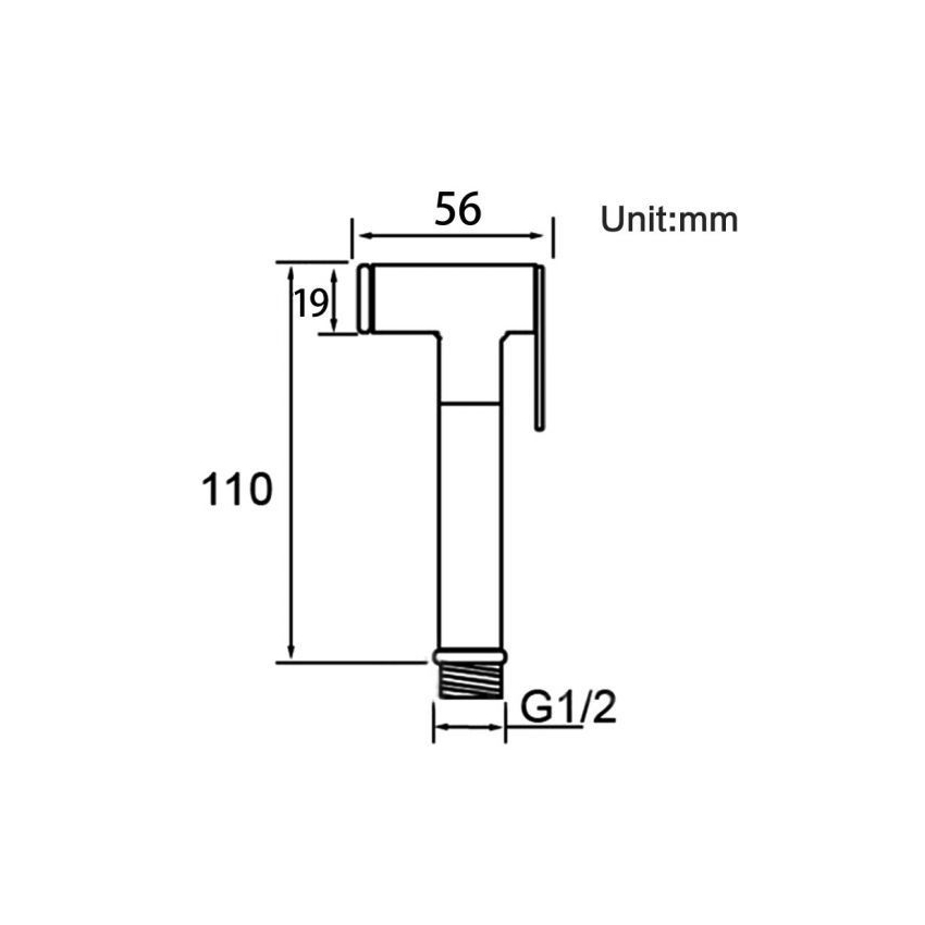 Round Brass Black Toilet Bidet Spray Kit With 1.2m Stainless Steel Hose