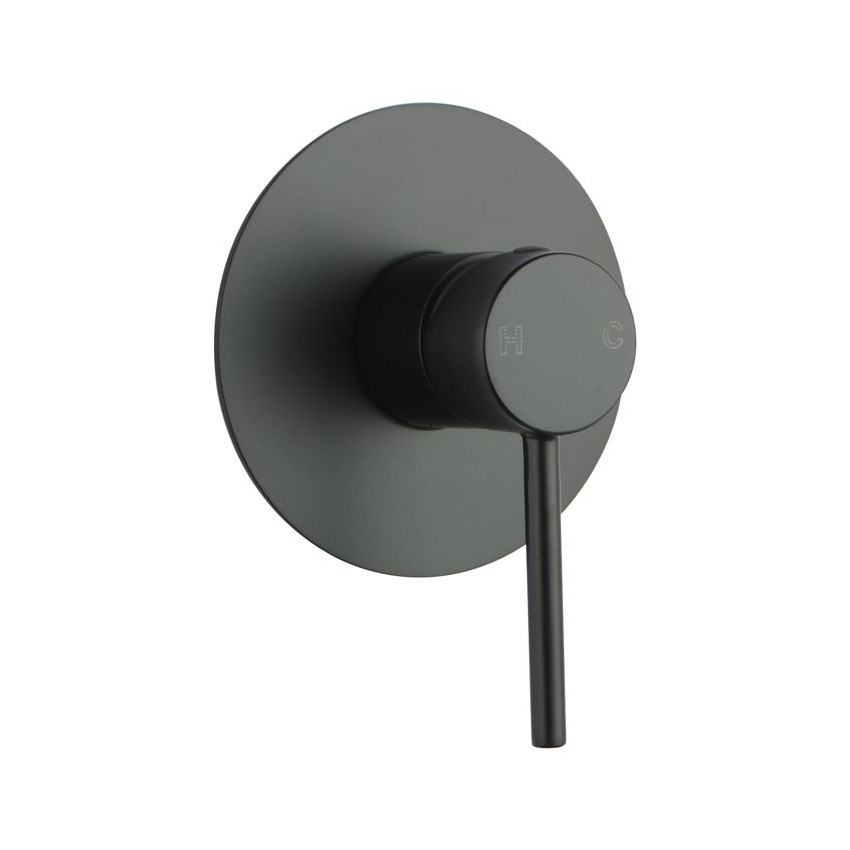 LUCID PIN Series Round Black Shower/Bath Wall Mixer(80mm Cover Plate)(color up)