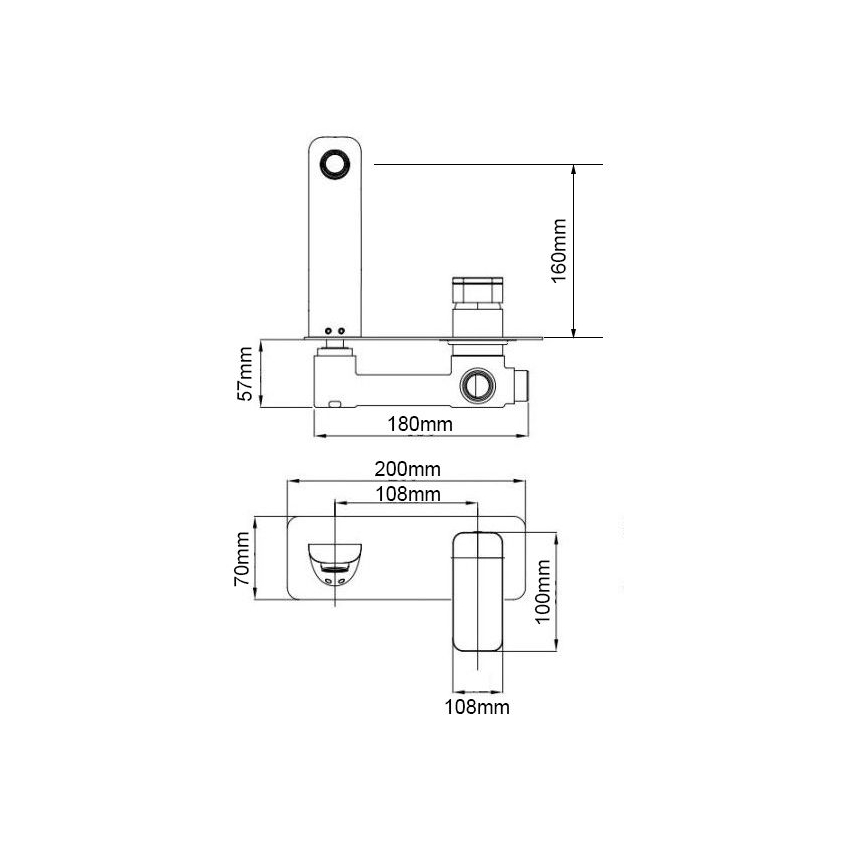 IVANO Series Black Bathtub/Basin Wall Mixer With Spout(color up)