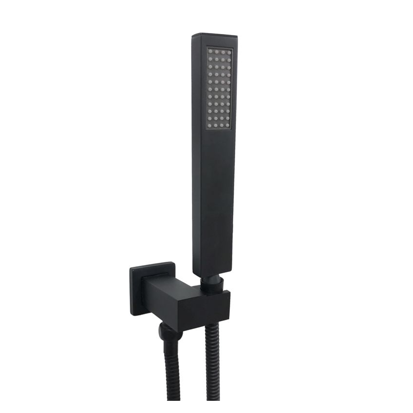 Square Black Handheld Shower Set