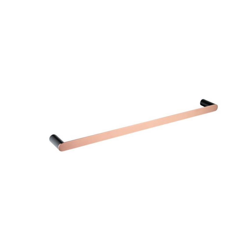 800mm 304 Stainless Steel Black & Rose Gold Single Towel Rail