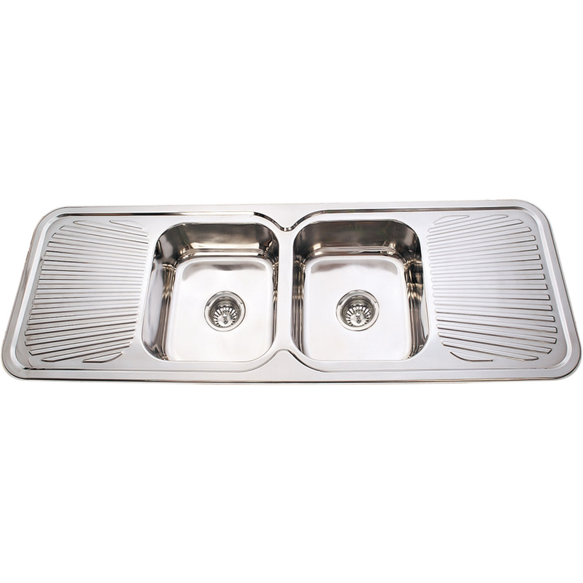 Cora Double Bowl & Double Drainer 1500 x 500 x 180mm
