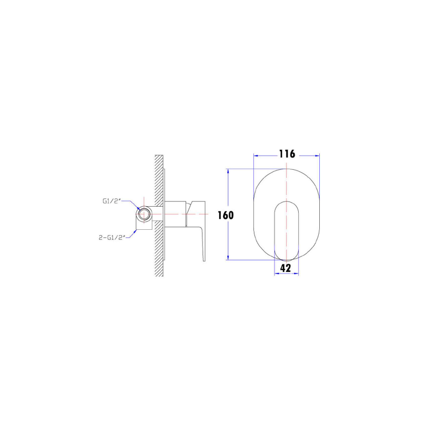 Dove Wall Mixer Chrome