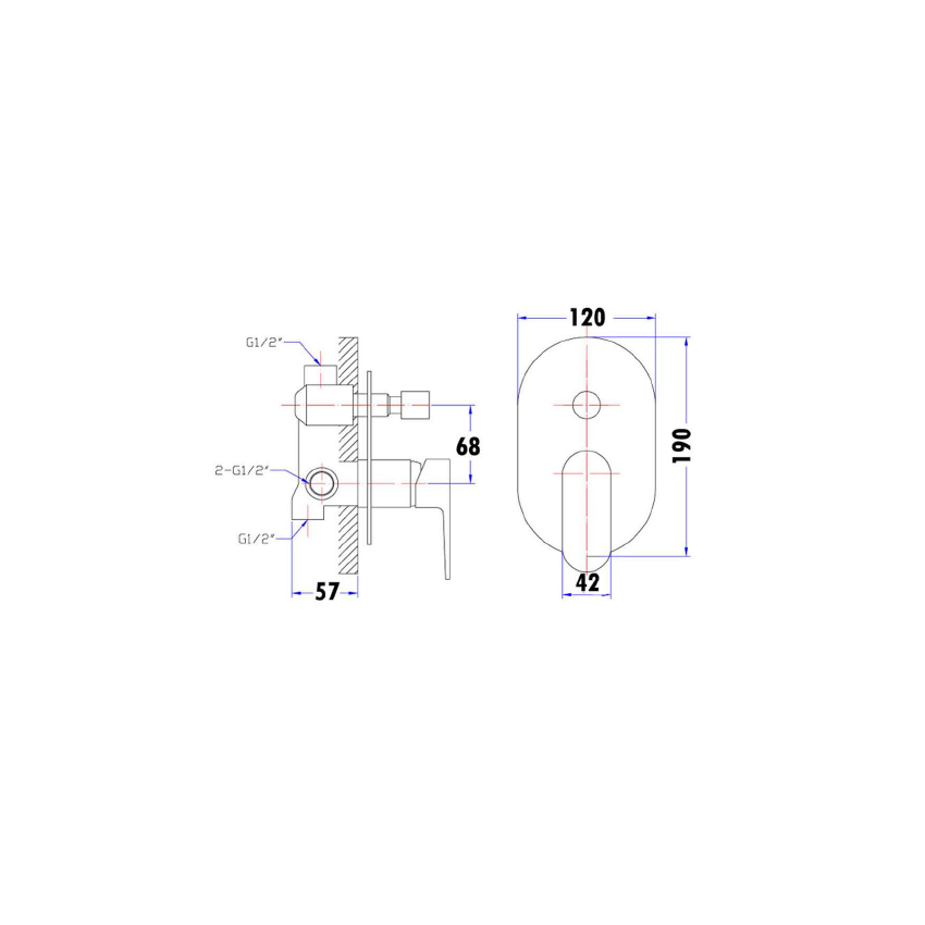 Dove Wall Mixer With Diverter Chrome