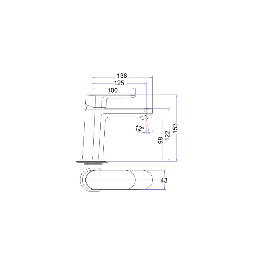 Cora Basin mixer Matt Black