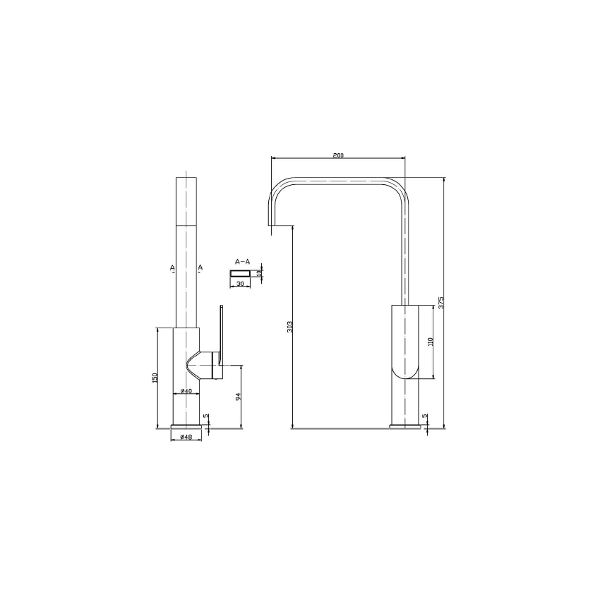 Ruki Sink Mixer Gunmetal