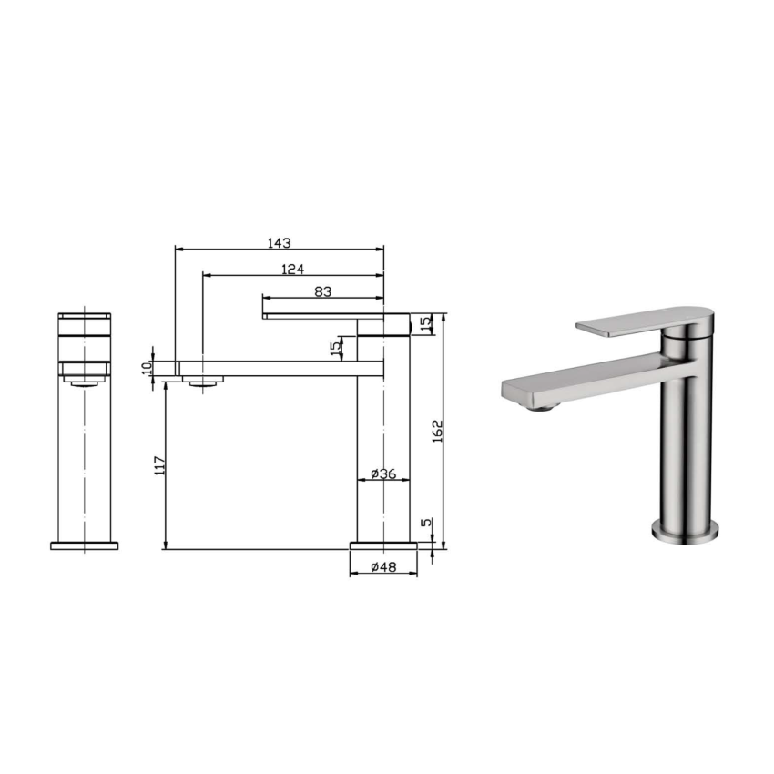 Ruki Basin Mixer Brushed Nickel