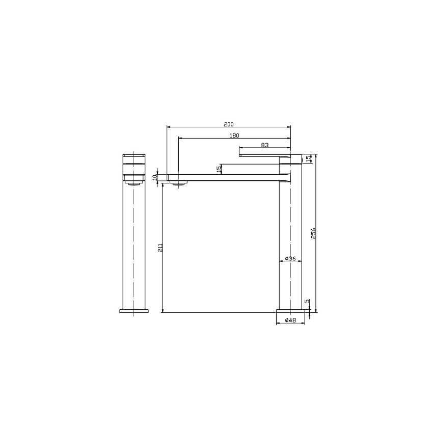 Ruki High Rise Basin Mixer Brushed Nickel