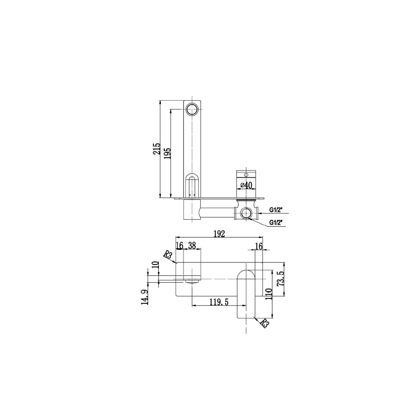 Ruki Wall Basin Mixer Chrome