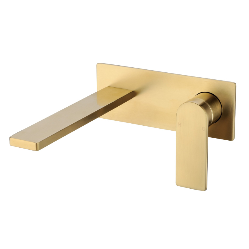 Ruki Wall Basin Mixer Brushed Gold