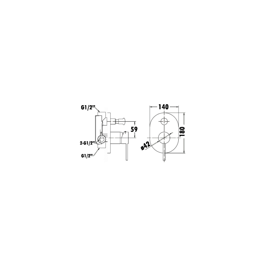 Otus Wall Mixer With Diverter Chrome