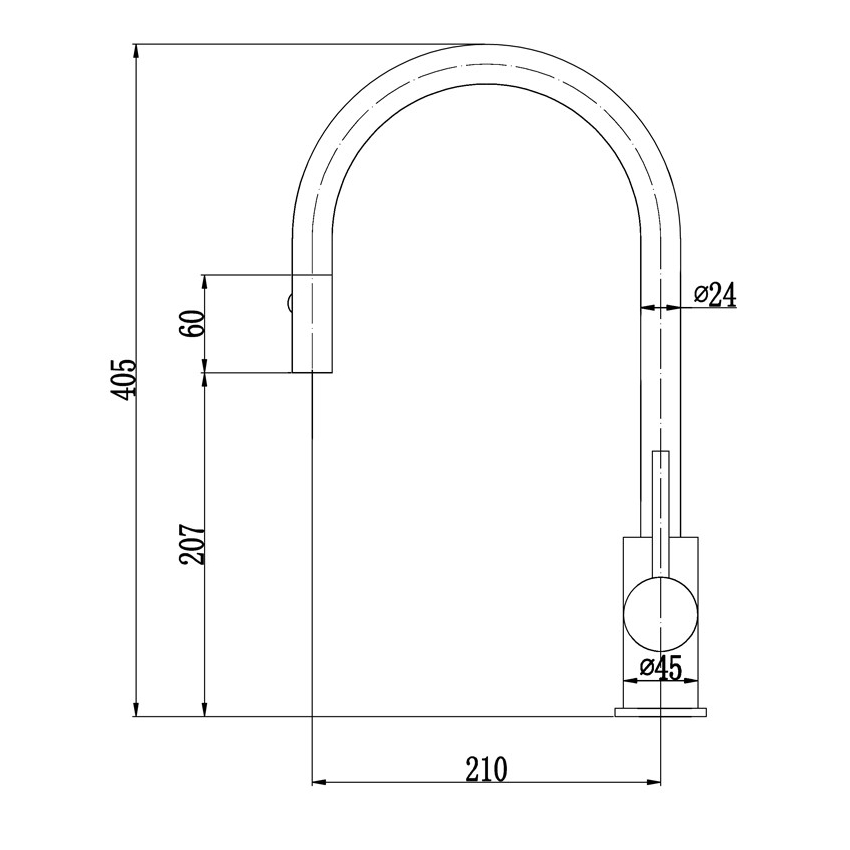 Otus New Pull Out Sink Mixer Gun Metal