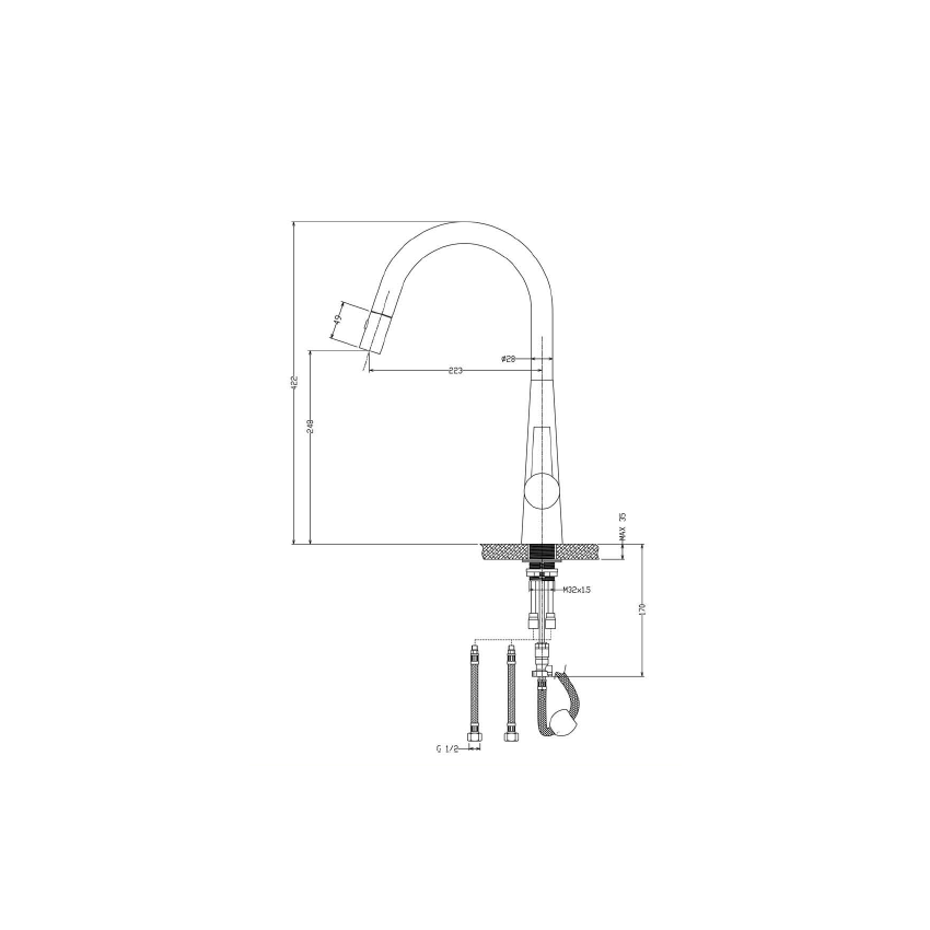 Otus Pull Out Sink Mixer Brushed Nickel