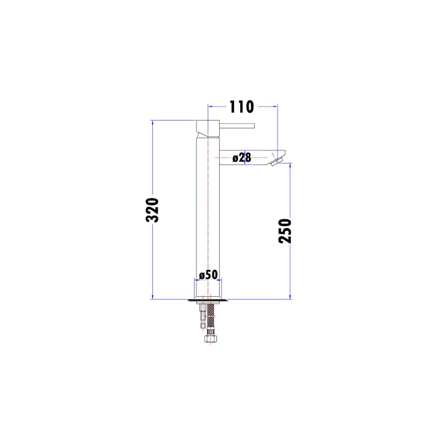 Otus High Rise basin mixer in black Matt Black