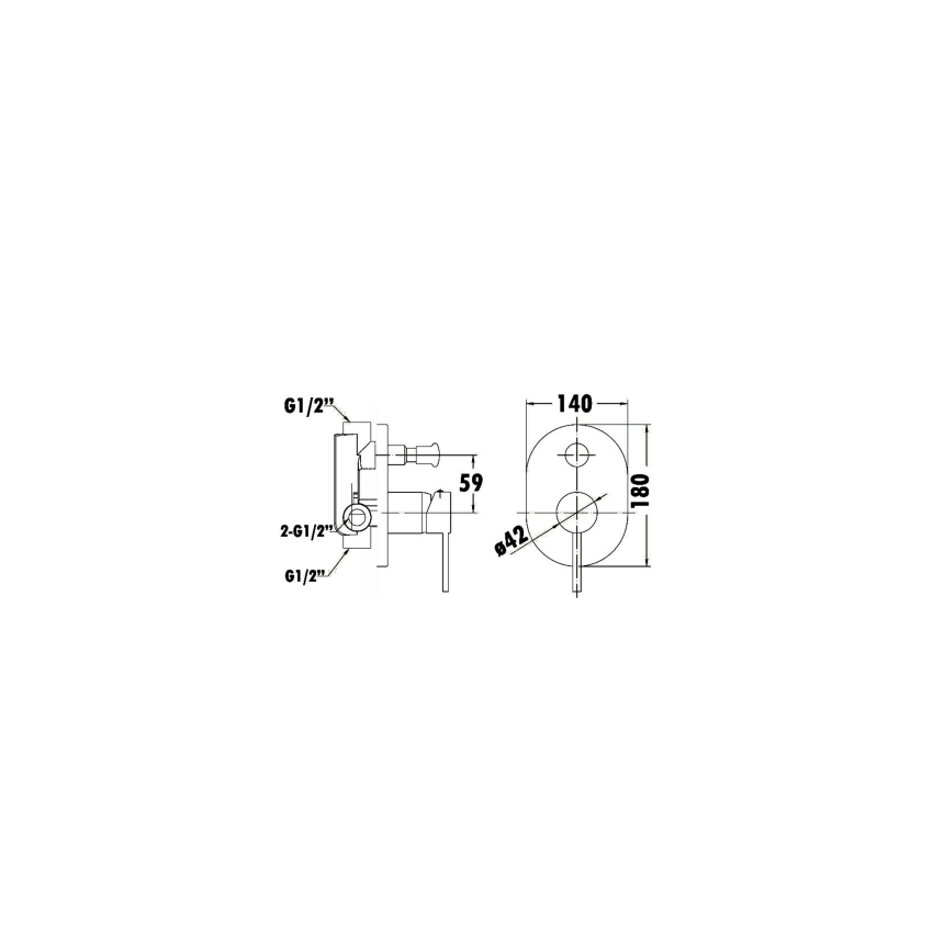 Otus Wall Mixer With Diverter Matt Black