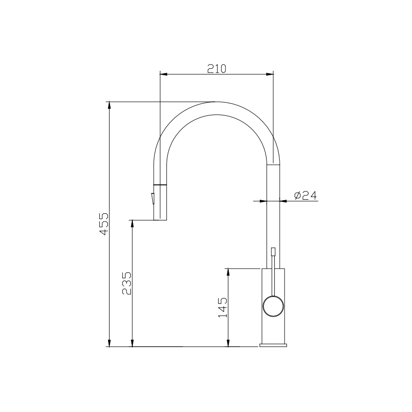 Aziz-II Pull Out Sink Mixer Gunmetal