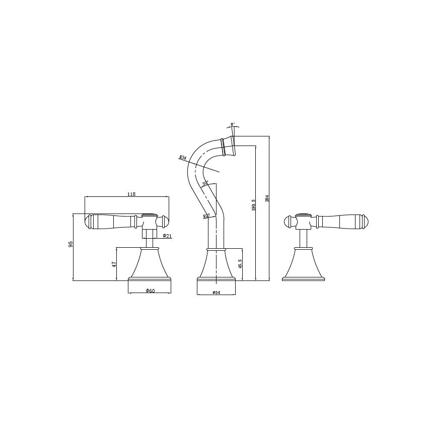 Clasico Bath Set in Brushed Nickel