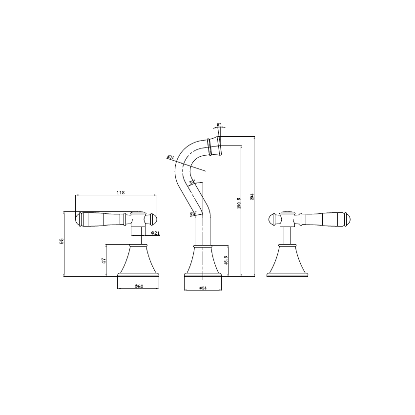 Clasico Bath Set in Matt Black