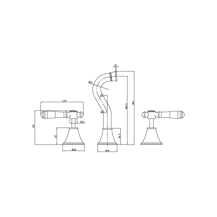 Clasico Bath Set Chrome